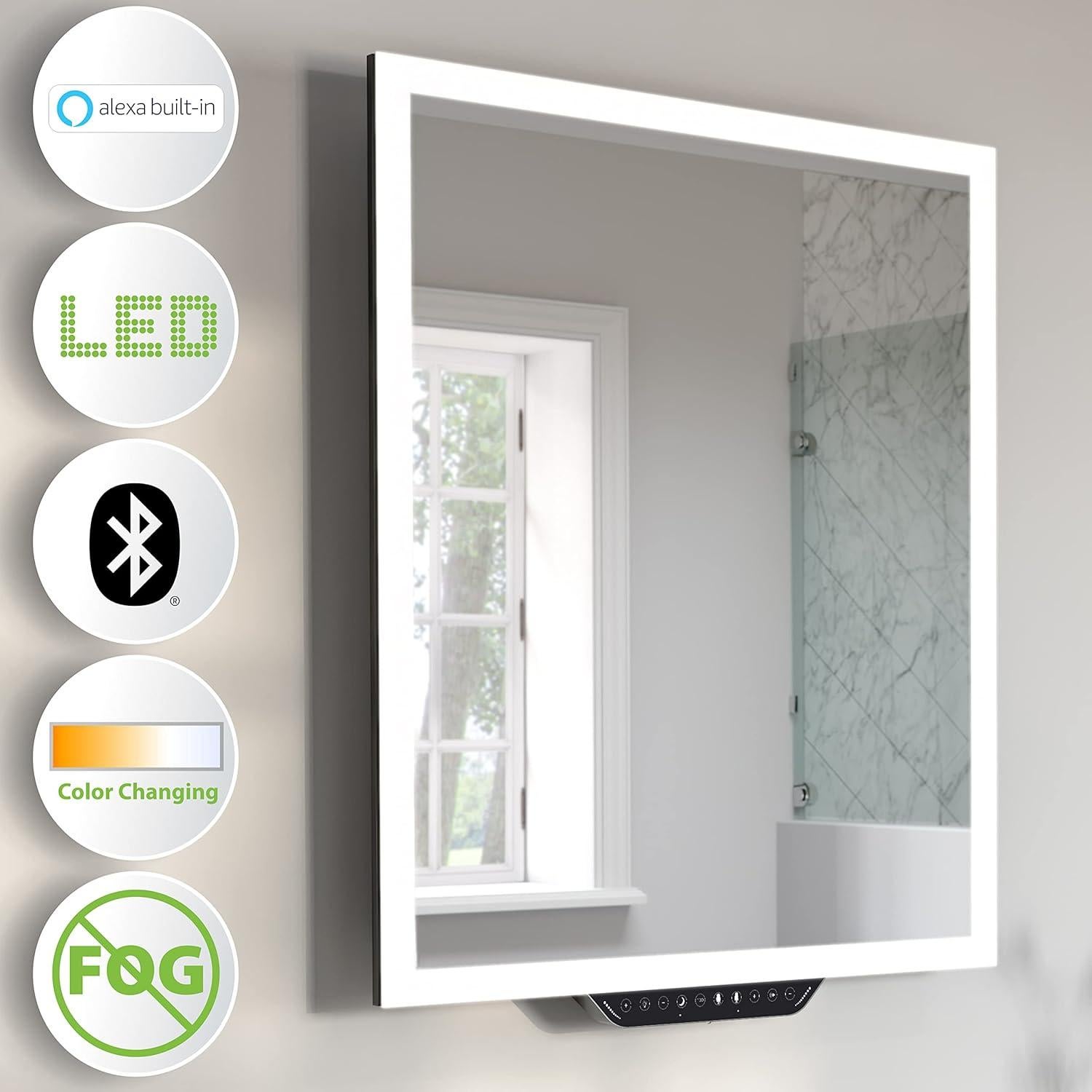 Espejo LED Inteligente Homewerks 75x60 cm con Alexa y Bluetooth