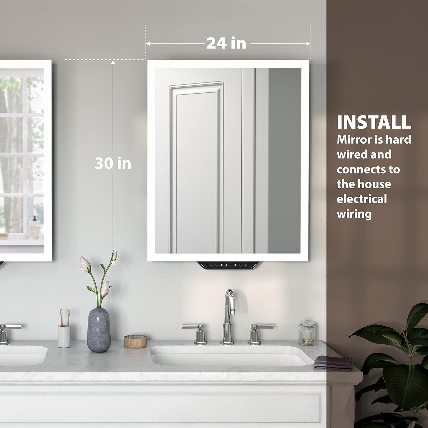 Espejo LED Inteligente Homewerks 75x60 cm con Alexa y Bluetooth