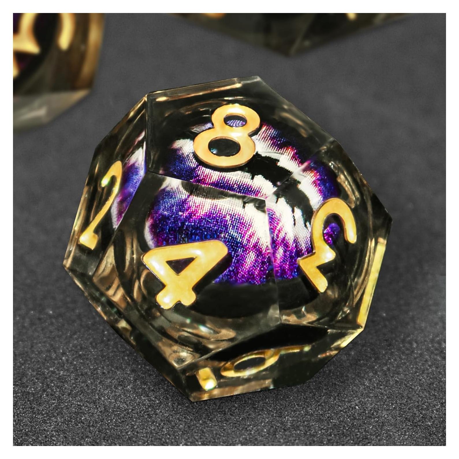 Juego de Dados Poliedricos DND EZUO Ojo de Dragón 7 Piezas