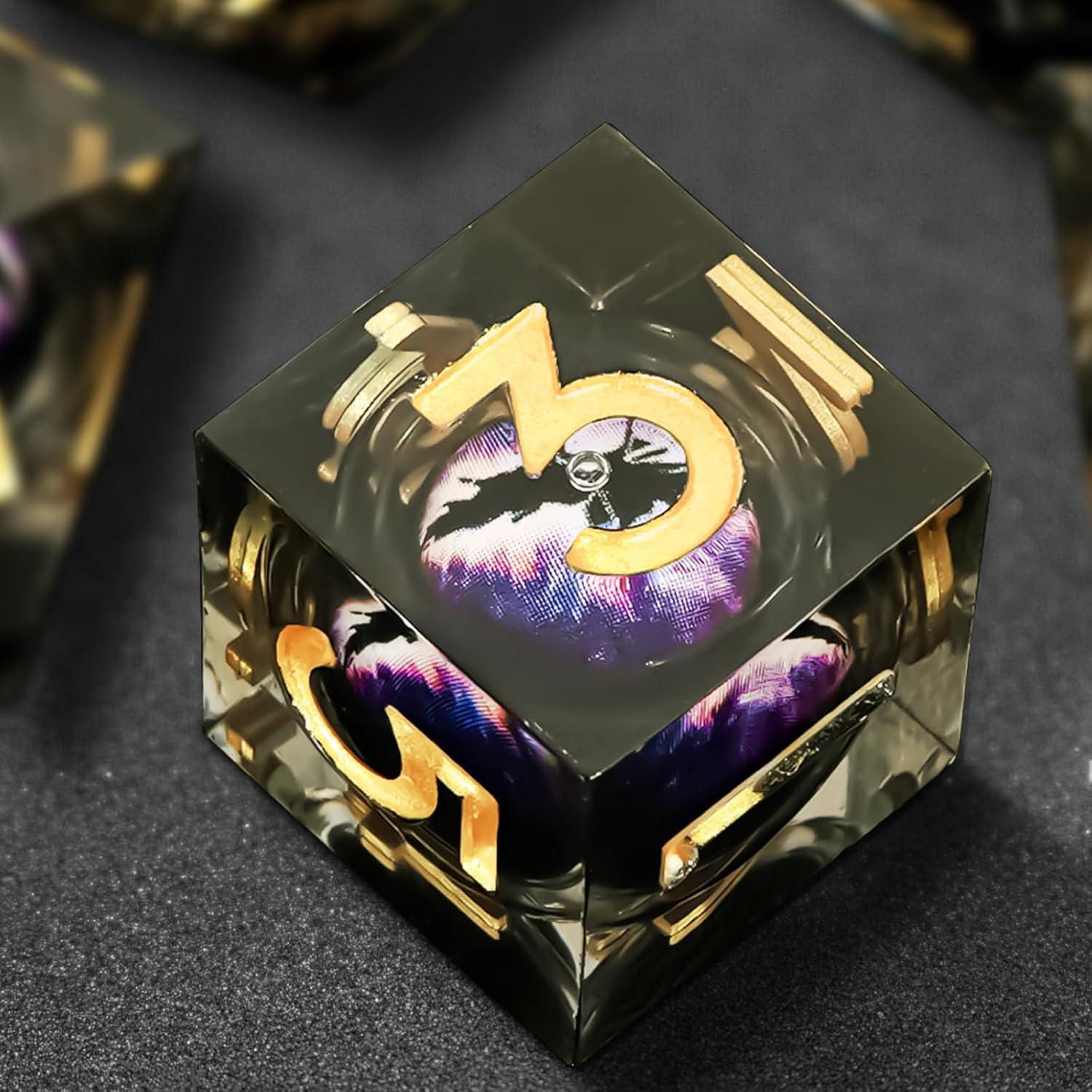 Juego de Dados Poliedricos DND EZUO Ojo de Dragón 7 Piezas