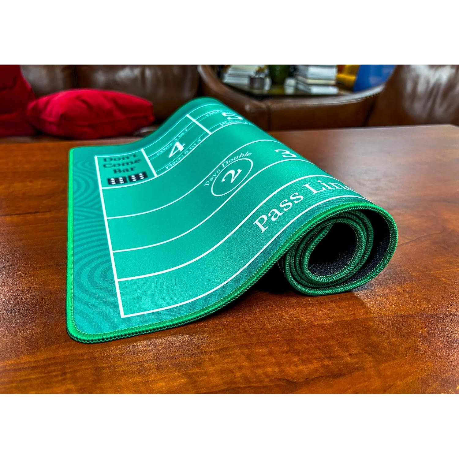 Alfombra de Práctica Craps Casino Quest 89cm x 40cm Verde