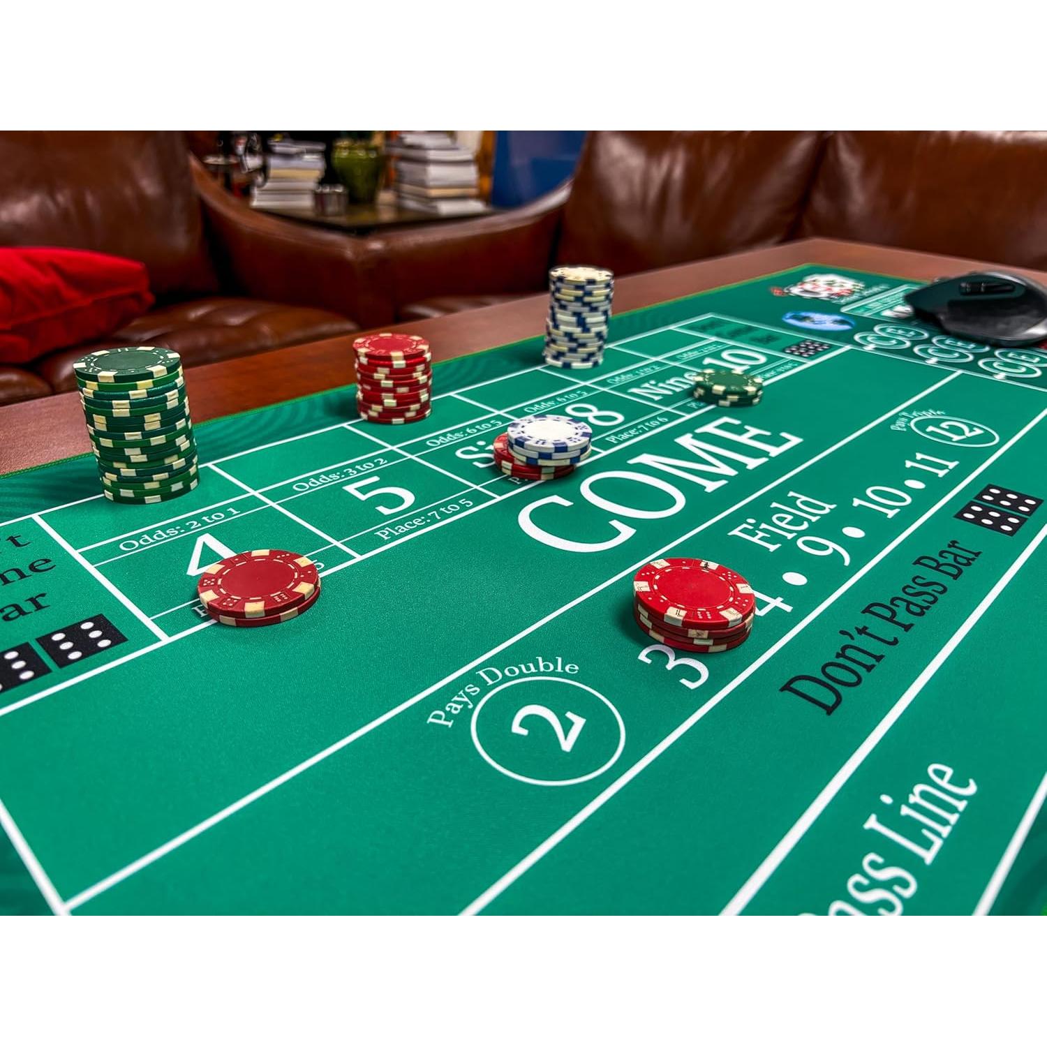 Alfombra de Práctica Craps Casino Quest 89cm x 40cm Verde