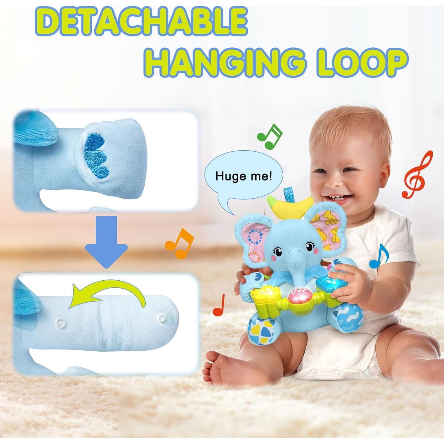 Elefante Musical Bilingüe de Peluche para Bebés 0-18 Meses