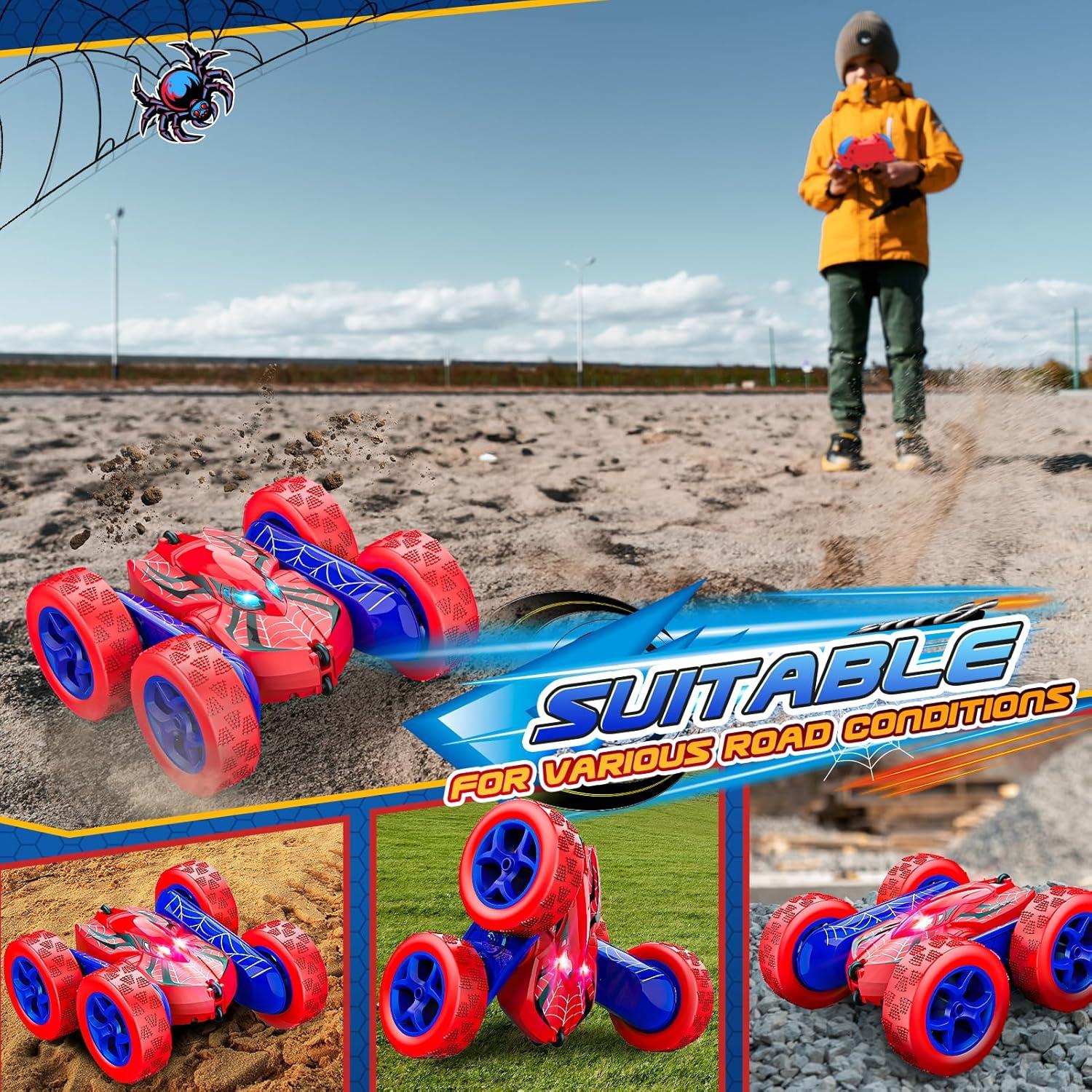 Remote Control Car,RC Cars for 4 5 6 7 8 9 10 11 12 Year Old Boy Double Sided 360°Flip 4WD Rechargeable Drift RC Race Car Boys Toys Birthday Gifts Easter Basket Stuffers for Kids Age 4-12