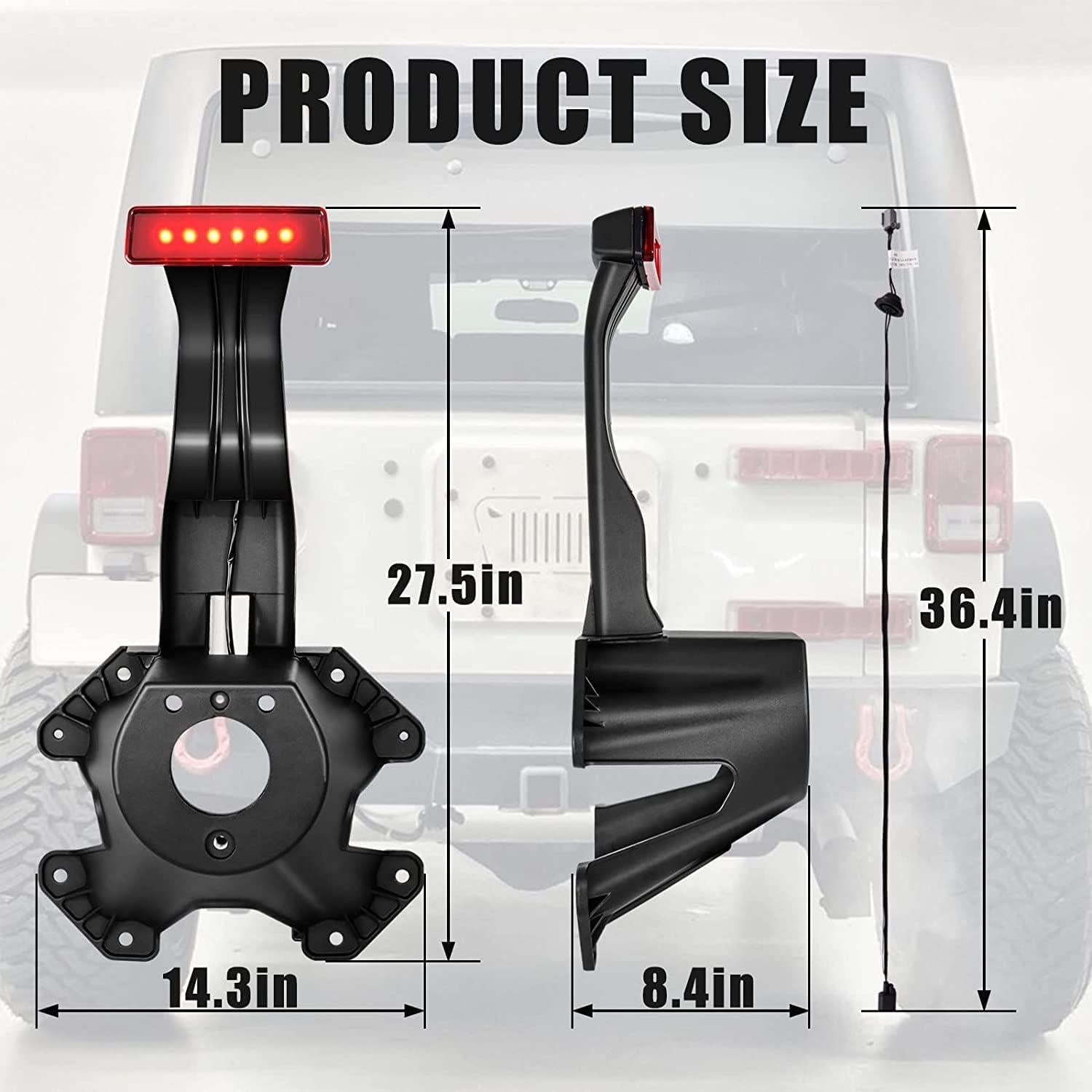Soporte de Montaje para Neumático de Repuesto TEMSONE Rojo