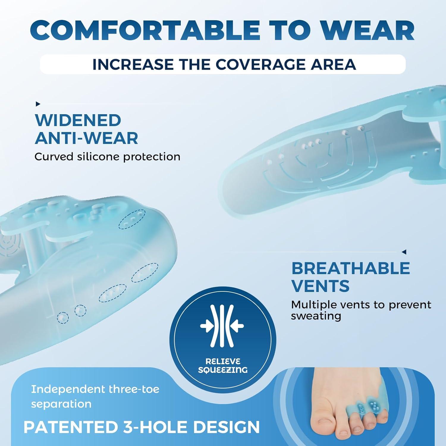 Corrector de Juanete de Sastre Tevezo - Separadores de Dedo Azul