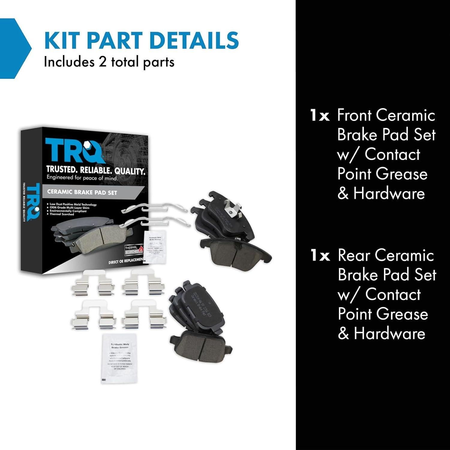 Pastillas de Freno Cerámicas TRQ BFA20288 para Land Rover y Volvo