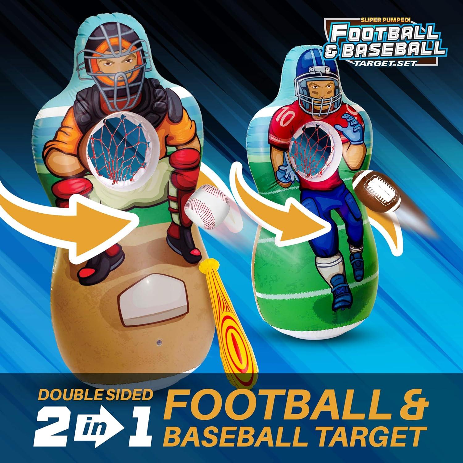 Juego Inflable de Objetivos 2 en 1 - Béisbol y Fútbol