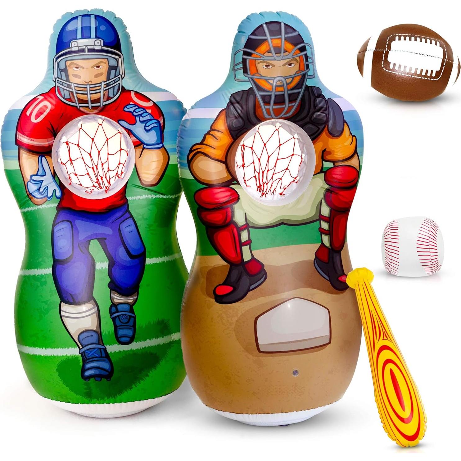 Juego Inflable de Objetivos 2 en 1 - Béisbol y Fútbol