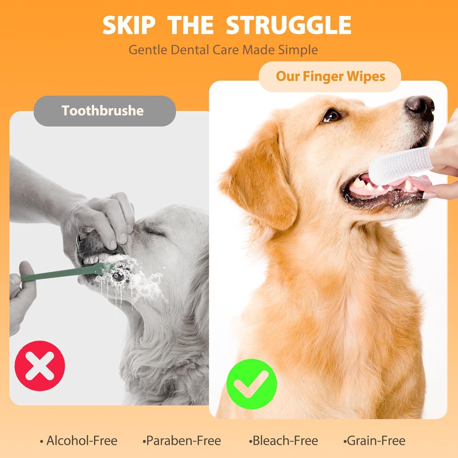 Toallitas Dentales para Perros y Gatos Volmees 50 Pcs Coco