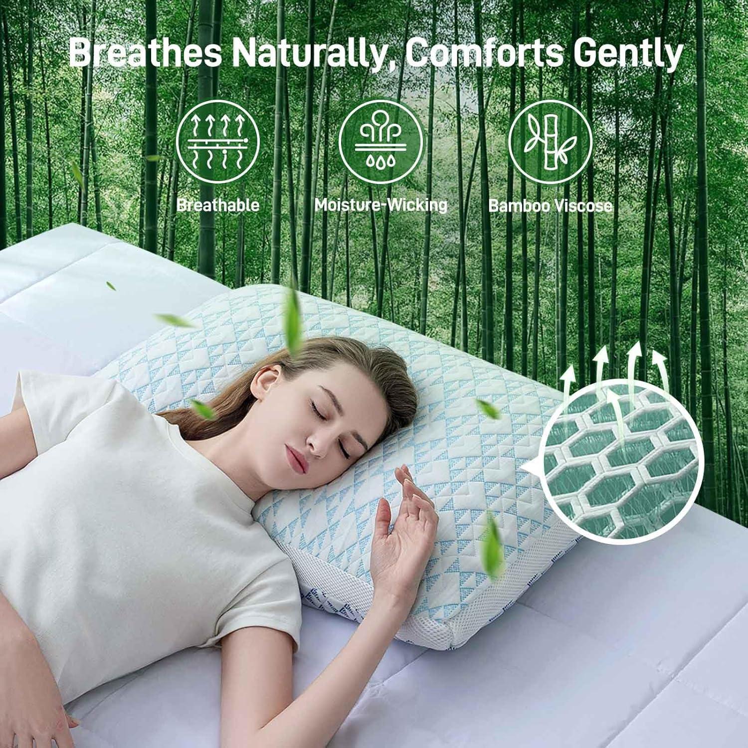 Almohada Ajustable Caelorin Queen Viscosa Bambú Hipoalergénica