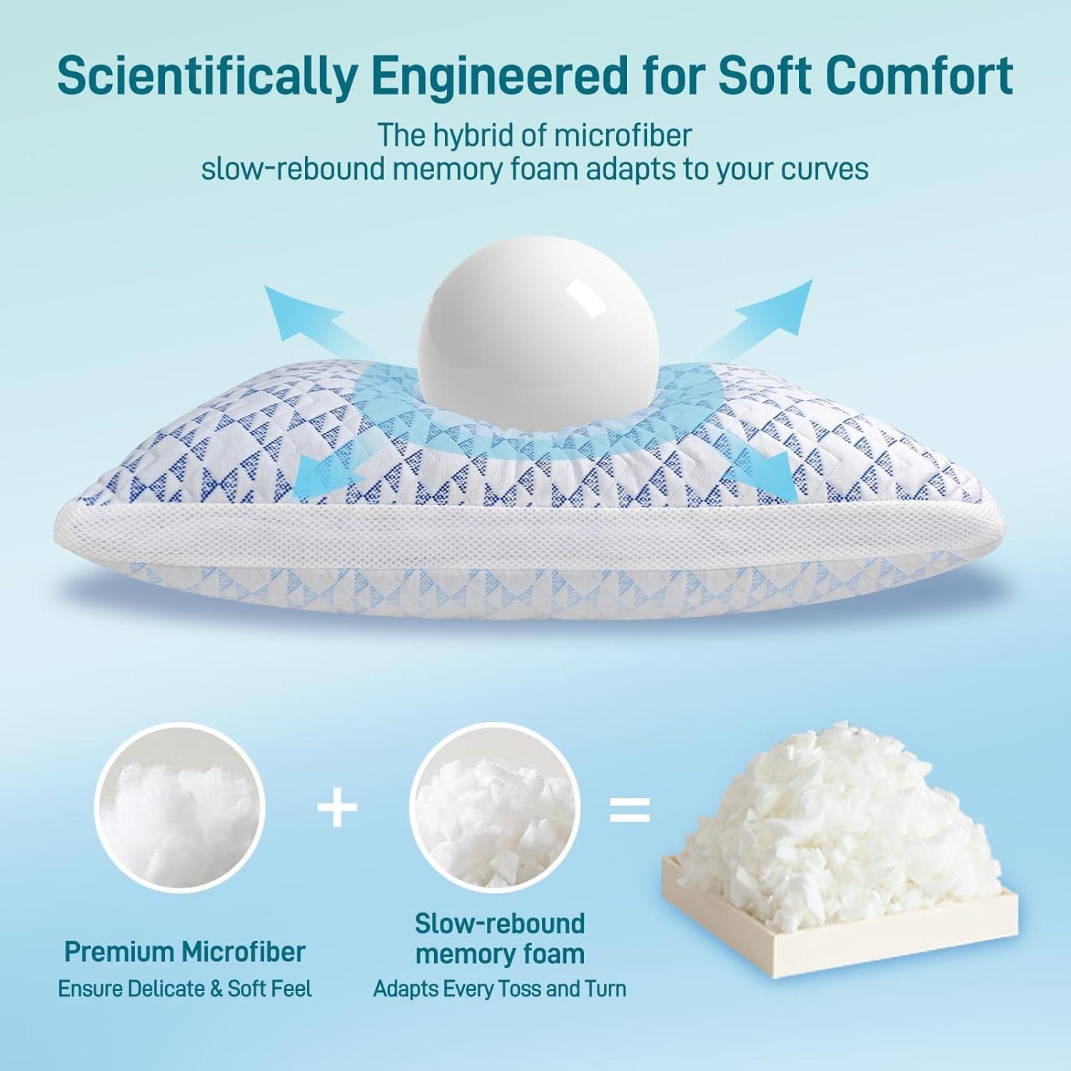 Almohada Ajustable Caelorin Queen Viscosa Bambú Hipoalergénica