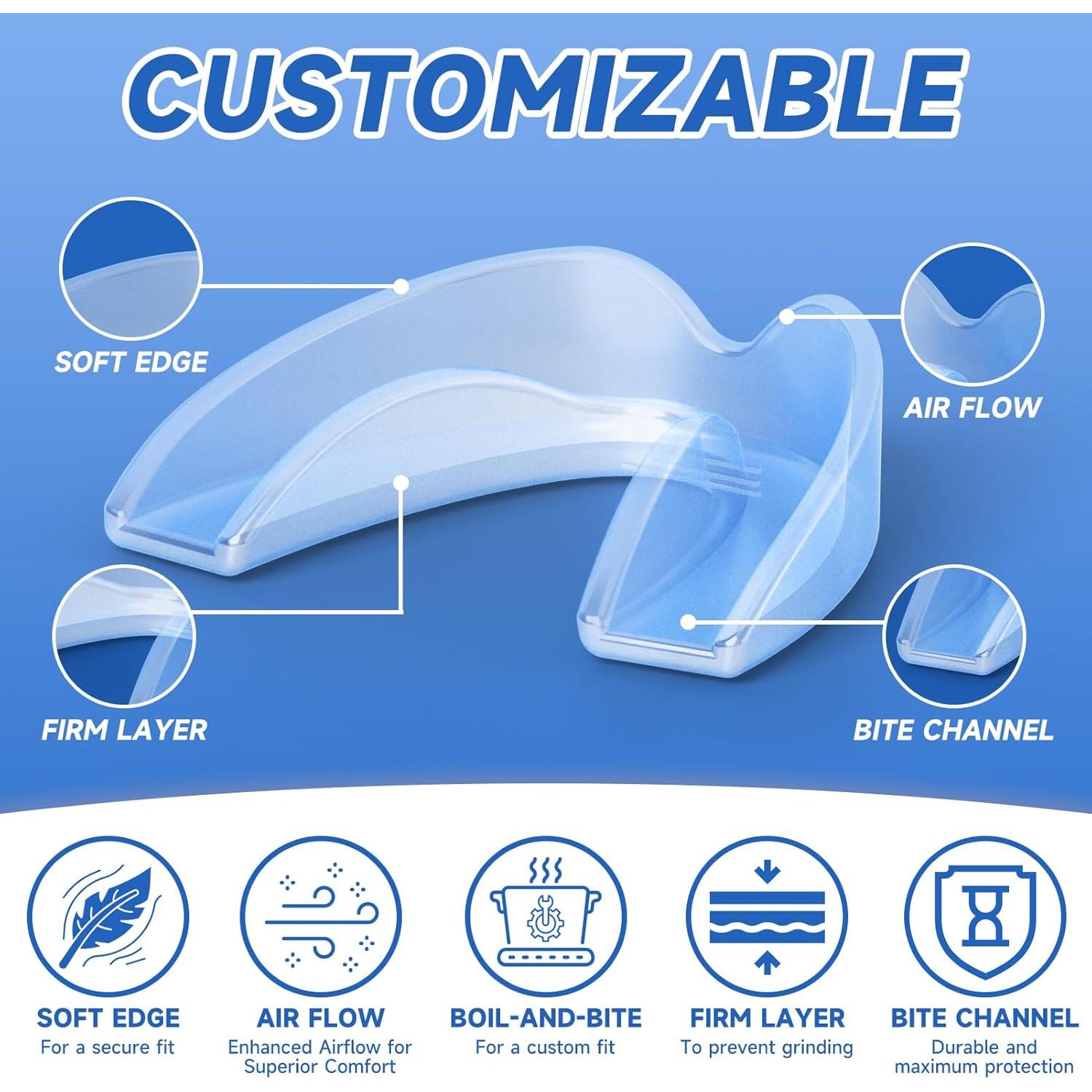 Protector Bucal Moldable Azul Mictaning para Niños - Paquete de 4