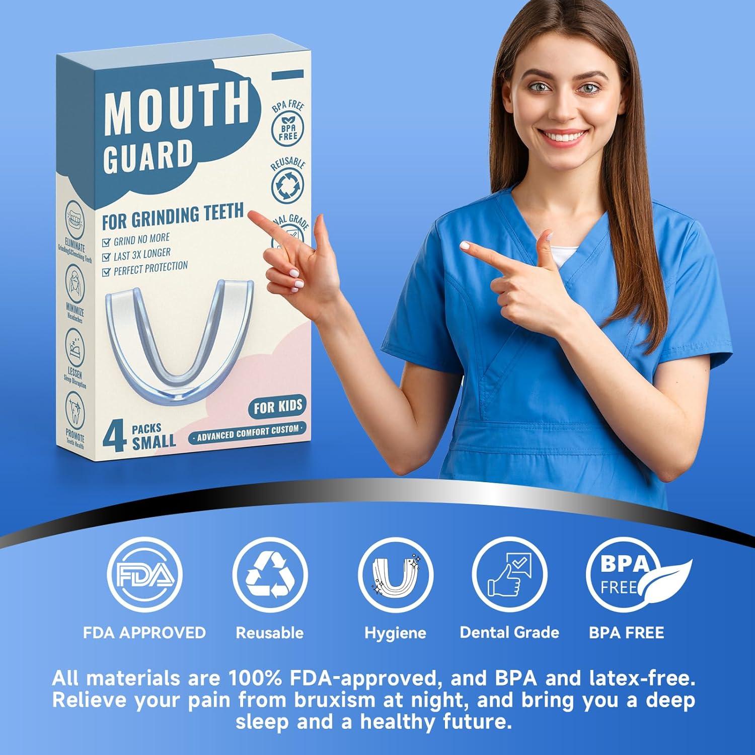 Protector Bucal Moldable Azul Mictaning para Niños - Paquete de 4