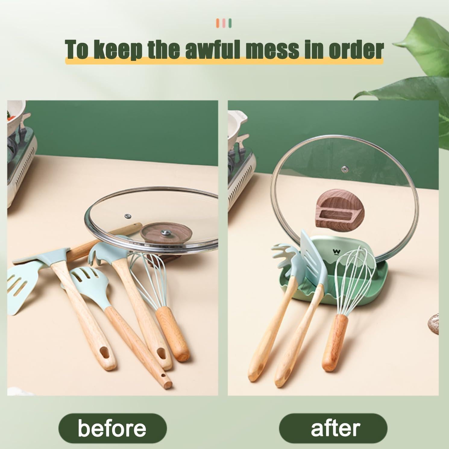 Soporte Multifuncional para Utensilios de Cocina IYOOH - 2 Piezas Verde