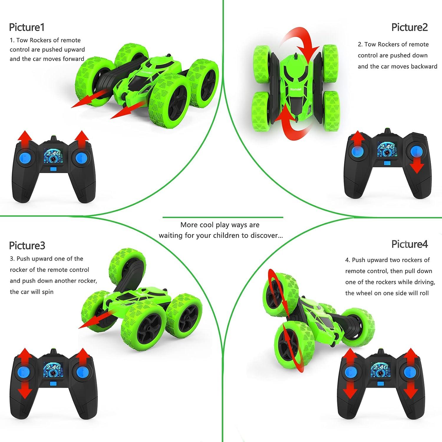 Coche RC Hamdol T1 4WD Acrobático 360° Verde