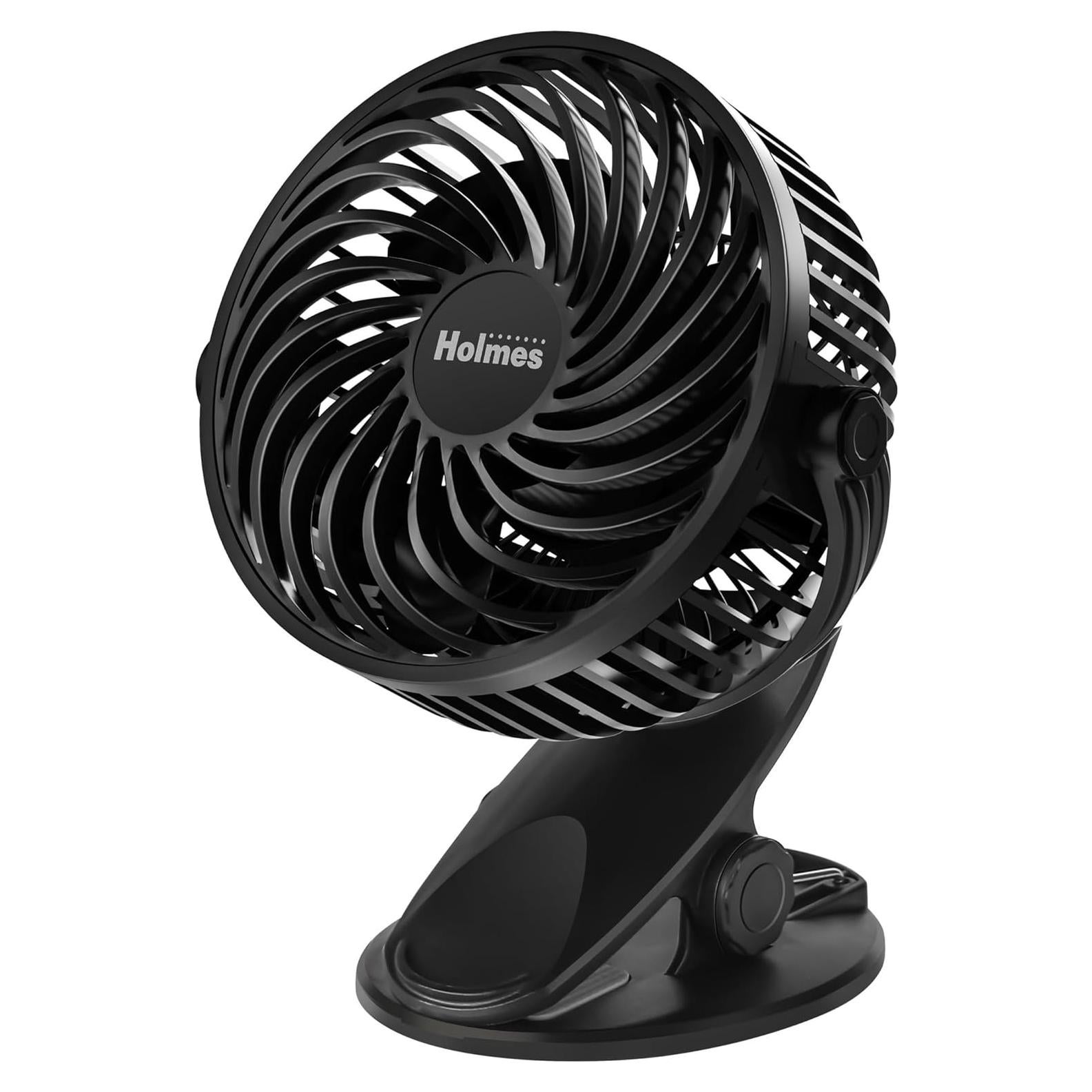 Ventilador Personal Portátil Holmes 10 cm Clip 3 Velocidades Negro