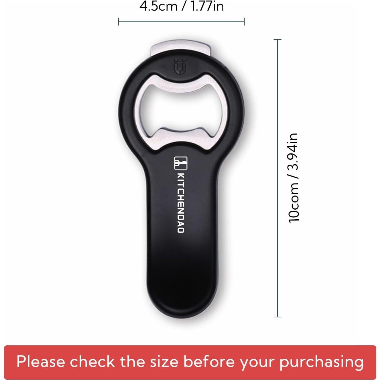 KITCHENDAO Abrebotellas Magnético 2 en 1 con Recogedor de Tapas