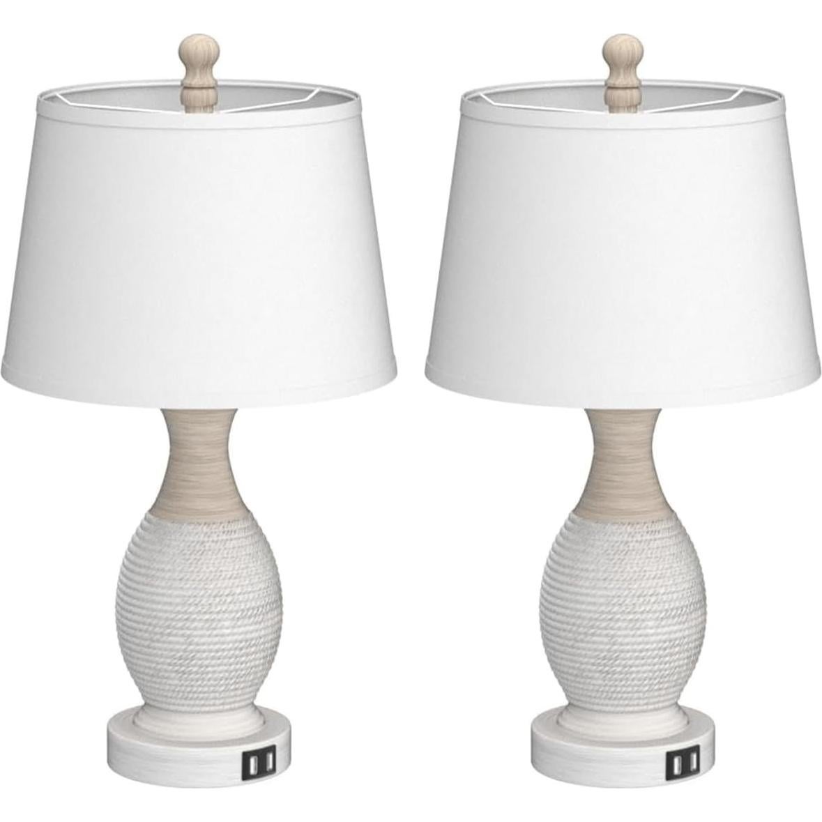 Conjunto de 2 lámparas de mesa PARTPHONER táctiles con USB