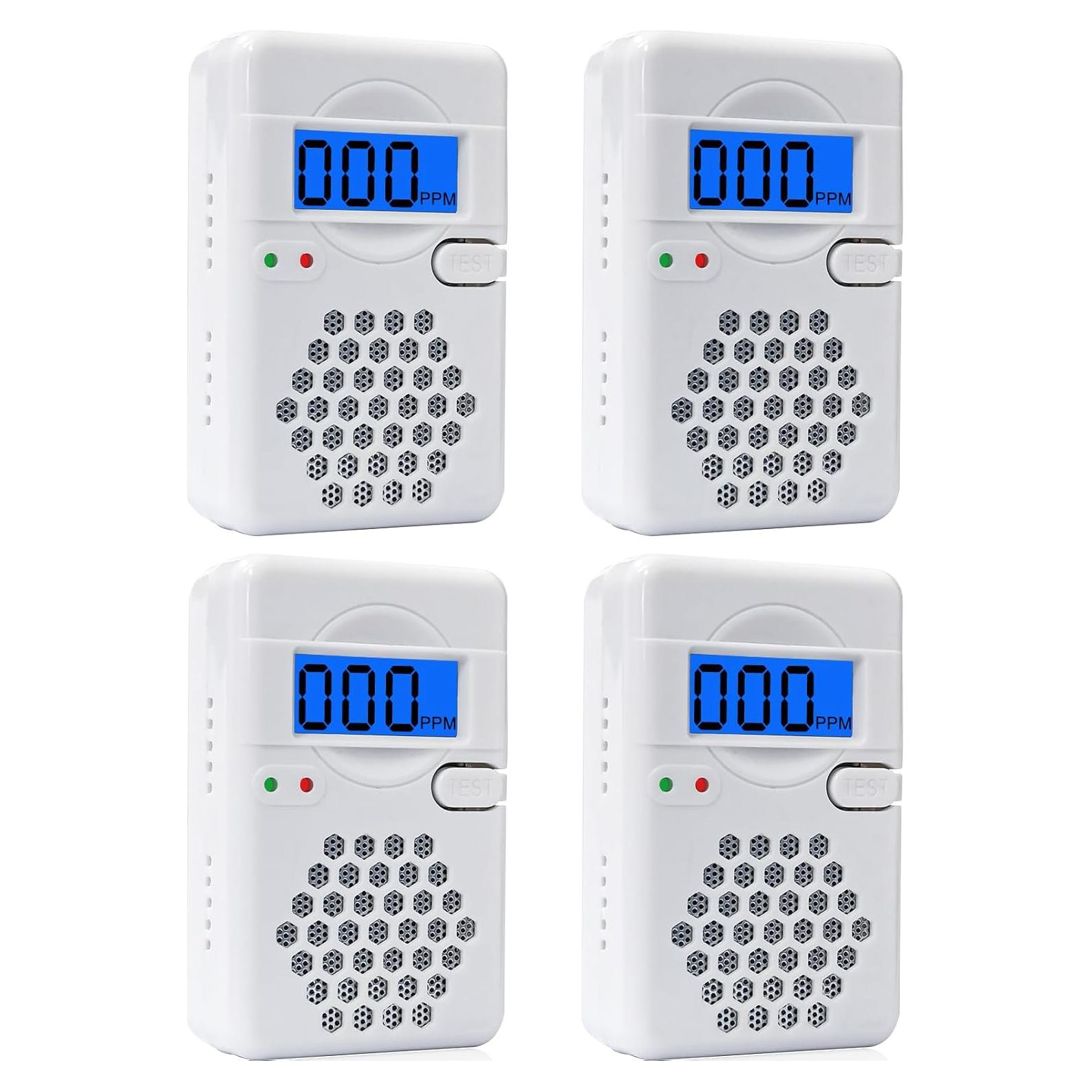 Paquete de 4 Detectores de Monóxido de Carbono USBNOVEL CDR-817