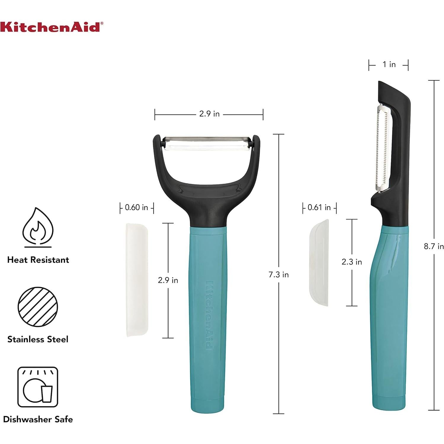 Set de 2 Peladores KitchenAid Euro y Y Acero Inoxidable Aqua