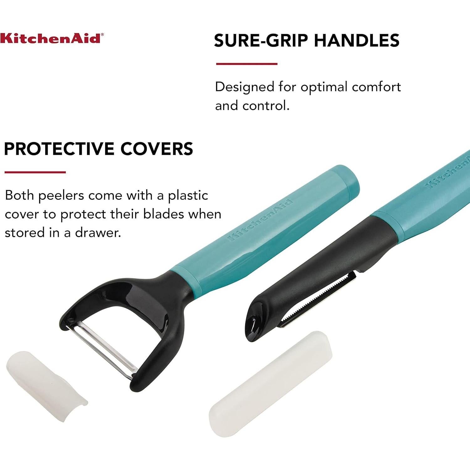 Set de 2 Peladores KitchenAid Euro y Y Acero Inoxidable Aqua