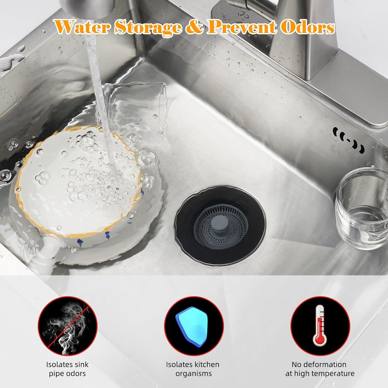 Kit de tapón y colador de desagüe iFealClear 3 en 1 acero inoxidable