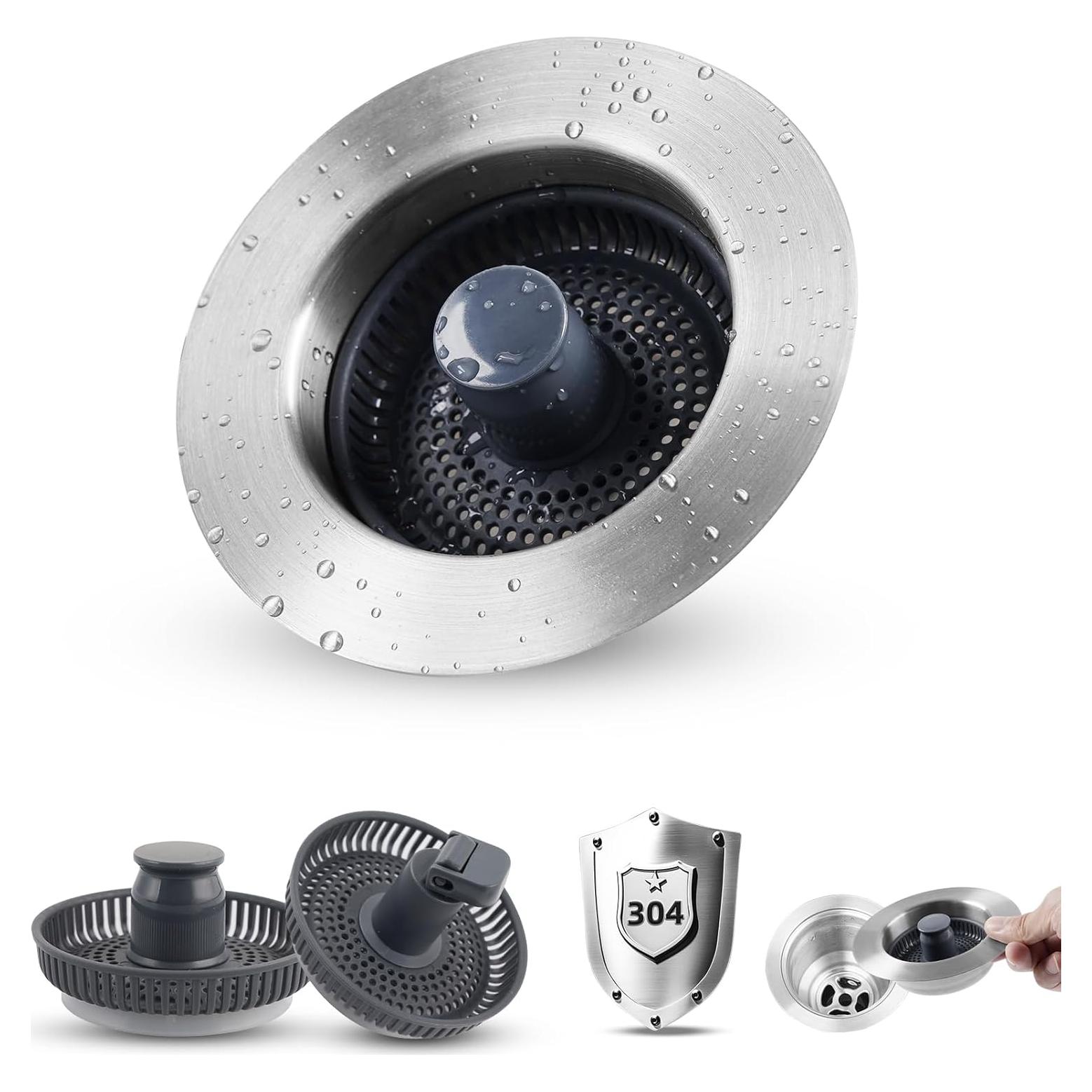 Colador de Drenaje de Fregadero iFealClear 3.5 cm Antitaponamiento