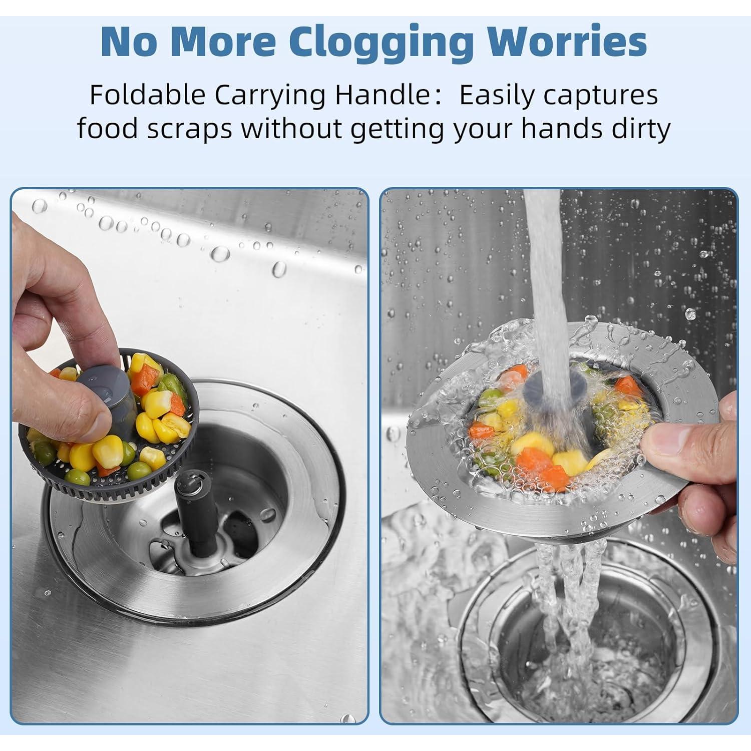 Colador de Drenaje de Fregadero iFealClear 3.5 cm Antitaponamiento