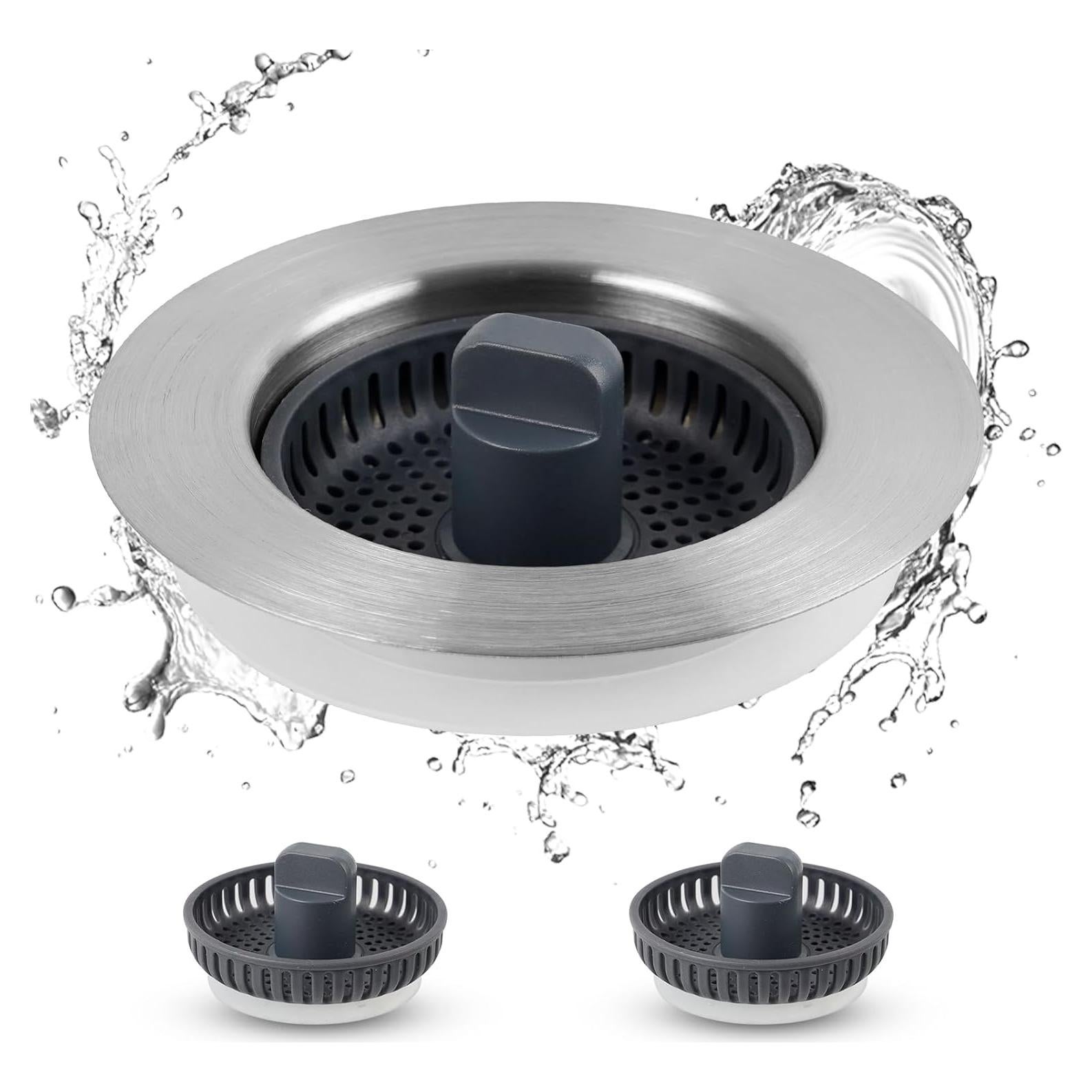 Colador de fregadero iFealClear acero inoxidable 3 en 1 8.89 cm