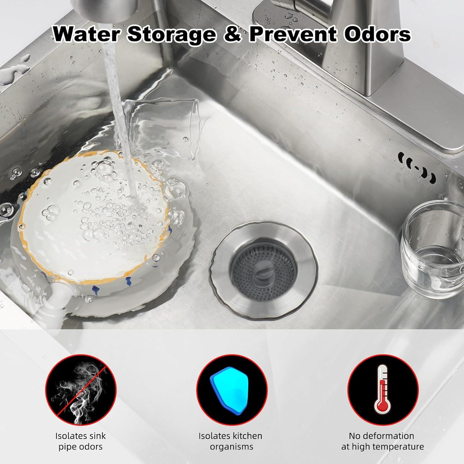 Colador de fregadero iFealClear acero inoxidable 3 en 1 8.89 cm