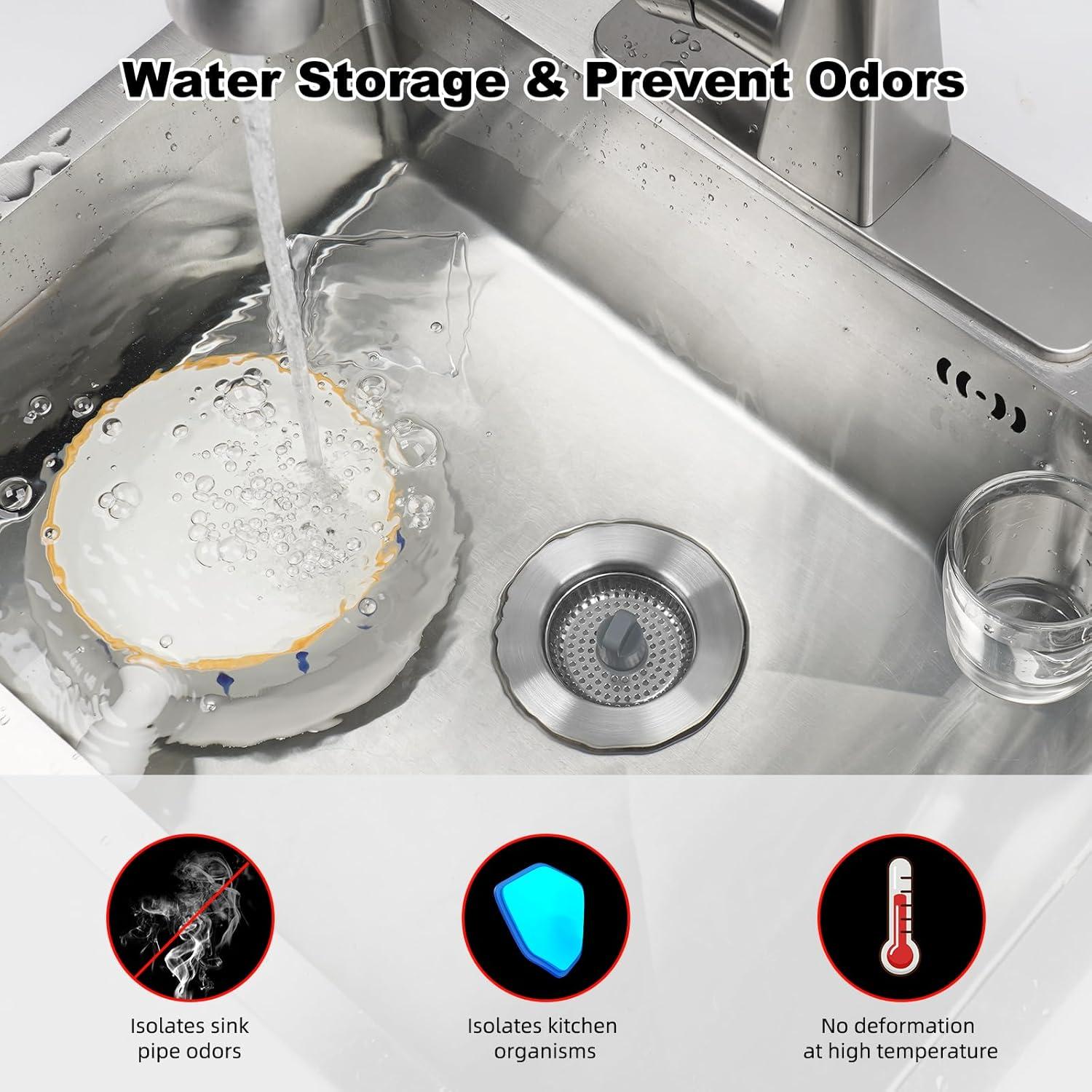 Colador de Drenaje de Cocina iFealClear Acero Inoxidable 8.89 cm