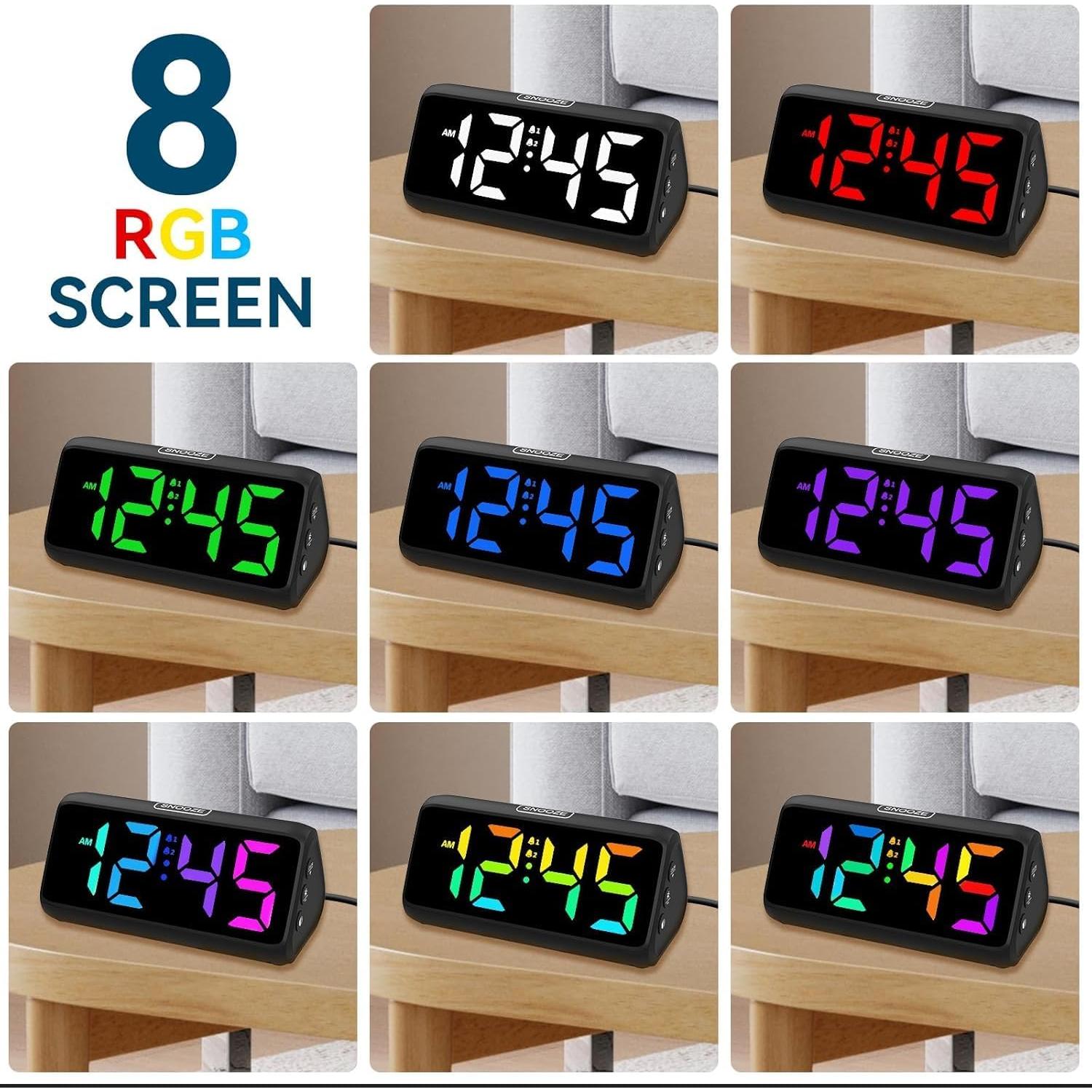 Reloj Despertador Ruidoso Netzu Digital RGB con 2 Alarmas