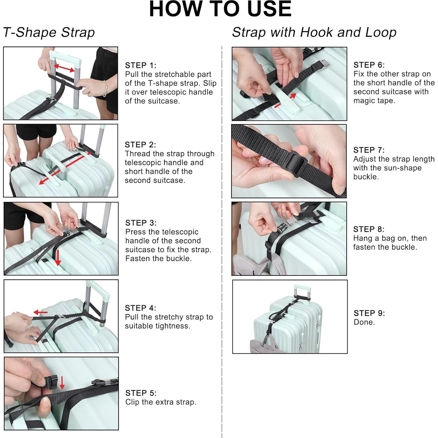 Correa de Equipaje Vigorport Pequeña Ajustable Negra