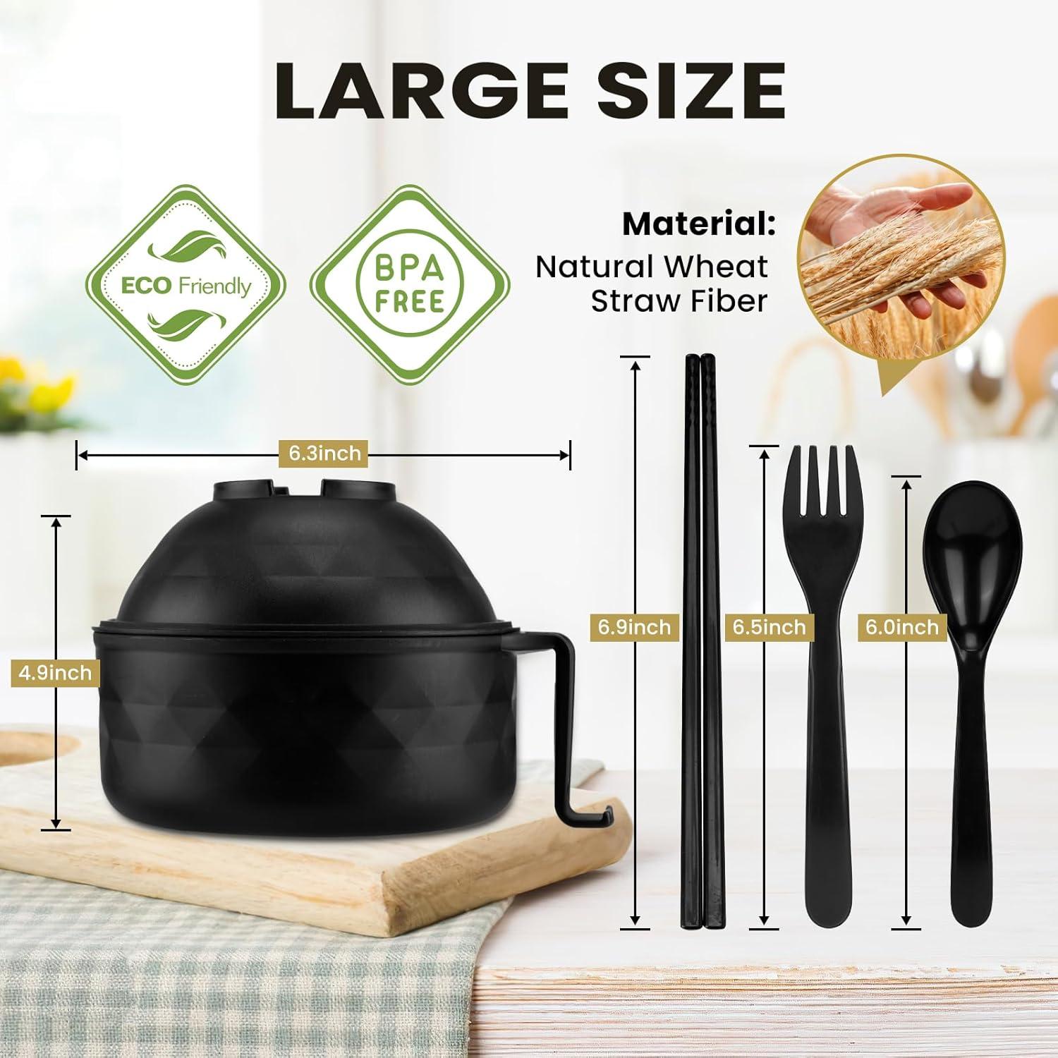 Juego de Tazones de Ramen ZENGABIA 33oz con Palillos y Cuchara