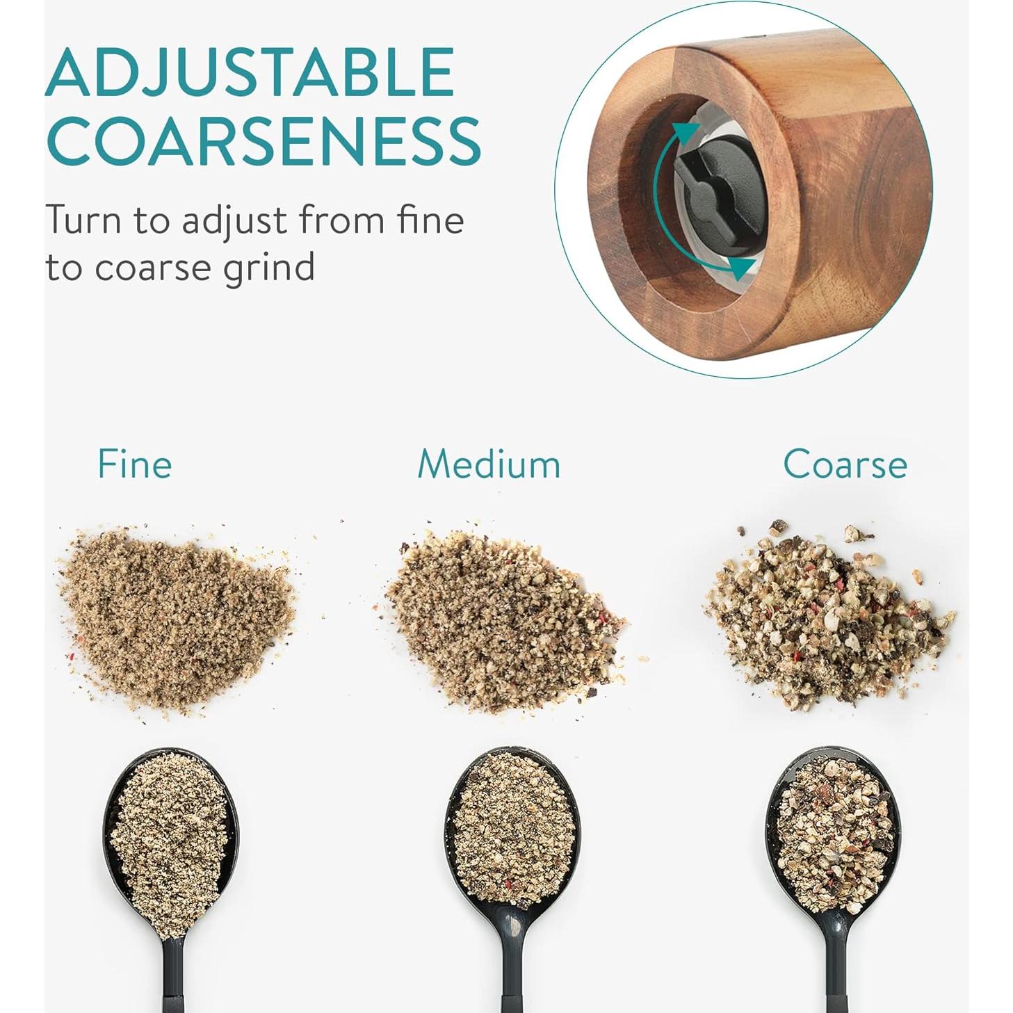 Juego de Molinillos de Sal y Pimienta Navaris - Madera de Acacia