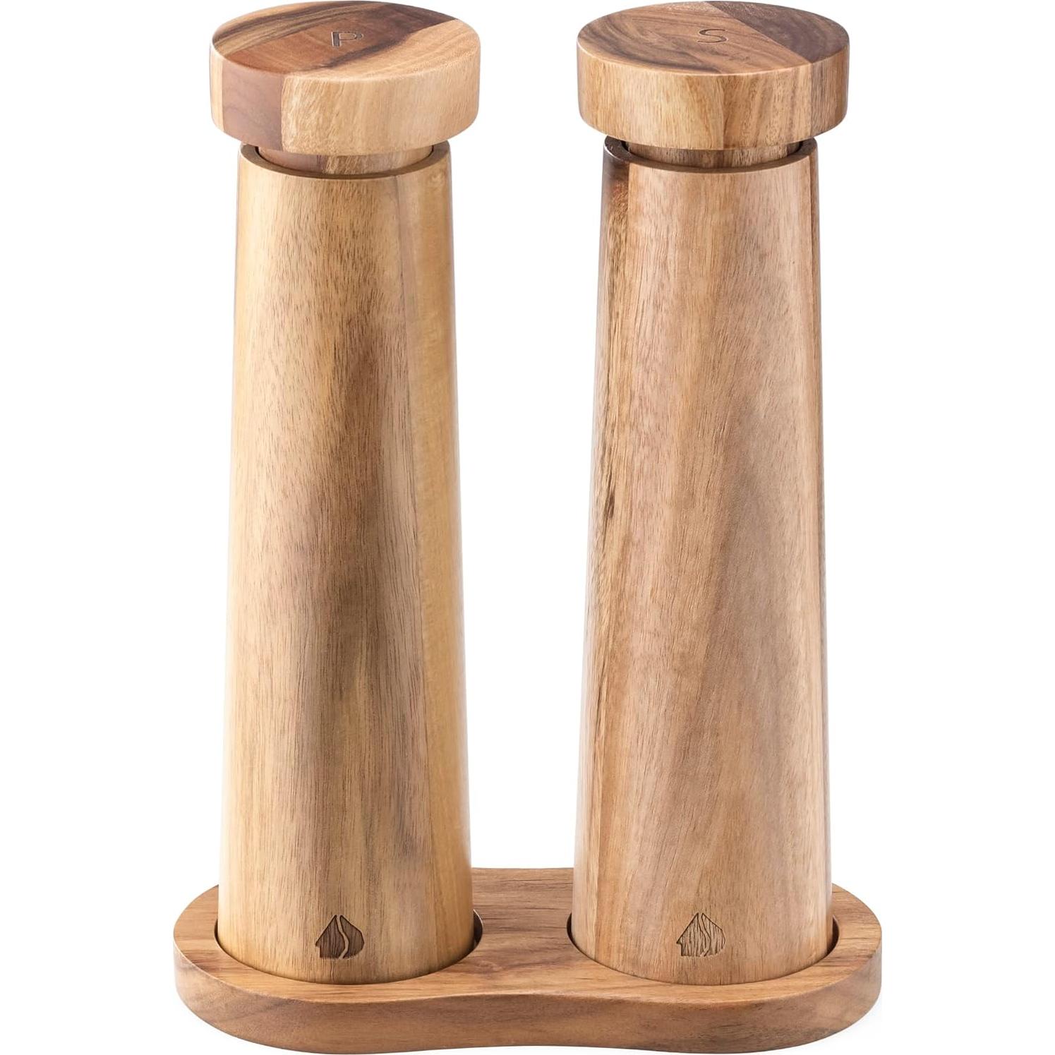 Juego de Molinillos de Sal y Pimienta Navaris - Madera de Acacia