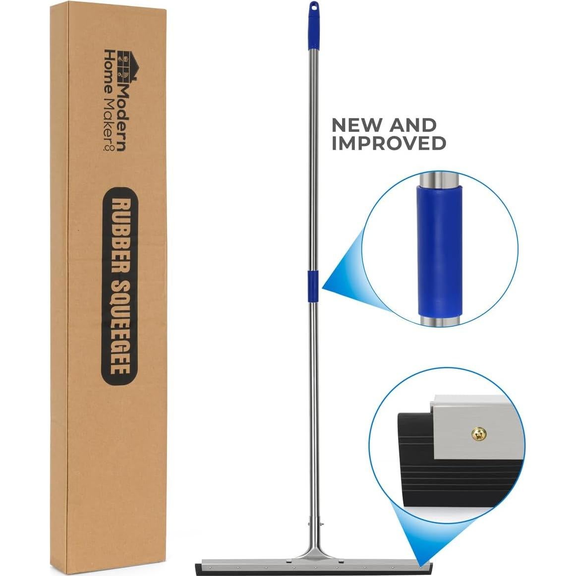 Escobilla de Piso MHM con Mango de Acero Inoxidable 140cm