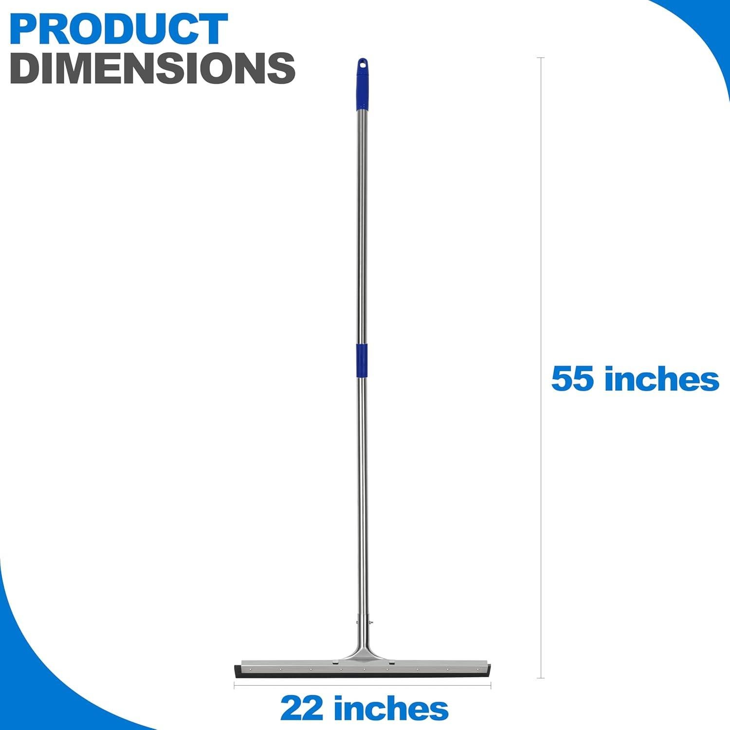 Escobilla de Piso MHM con Mango de Acero Inoxidable 140cm