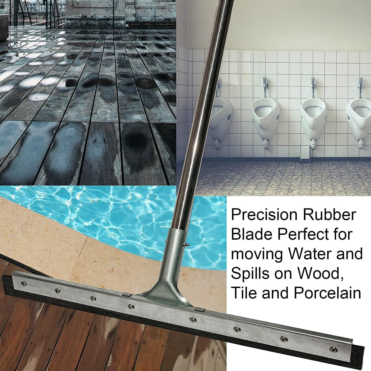 Escobilla de Piso MHM con Mango de Acero Inoxidable 140cm