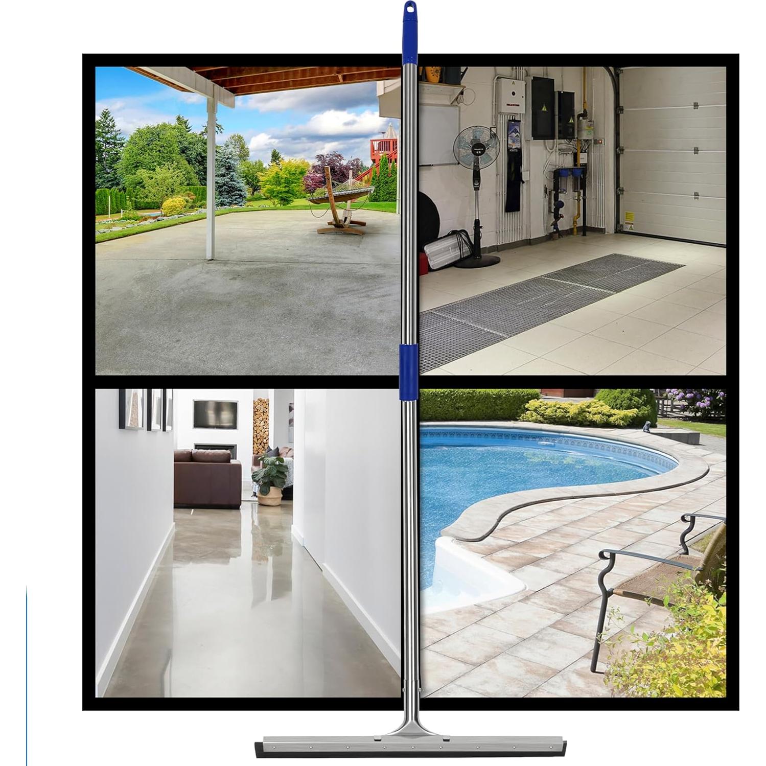 Escobilla de Piso MHM con Mango de Acero Inoxidable 140cm