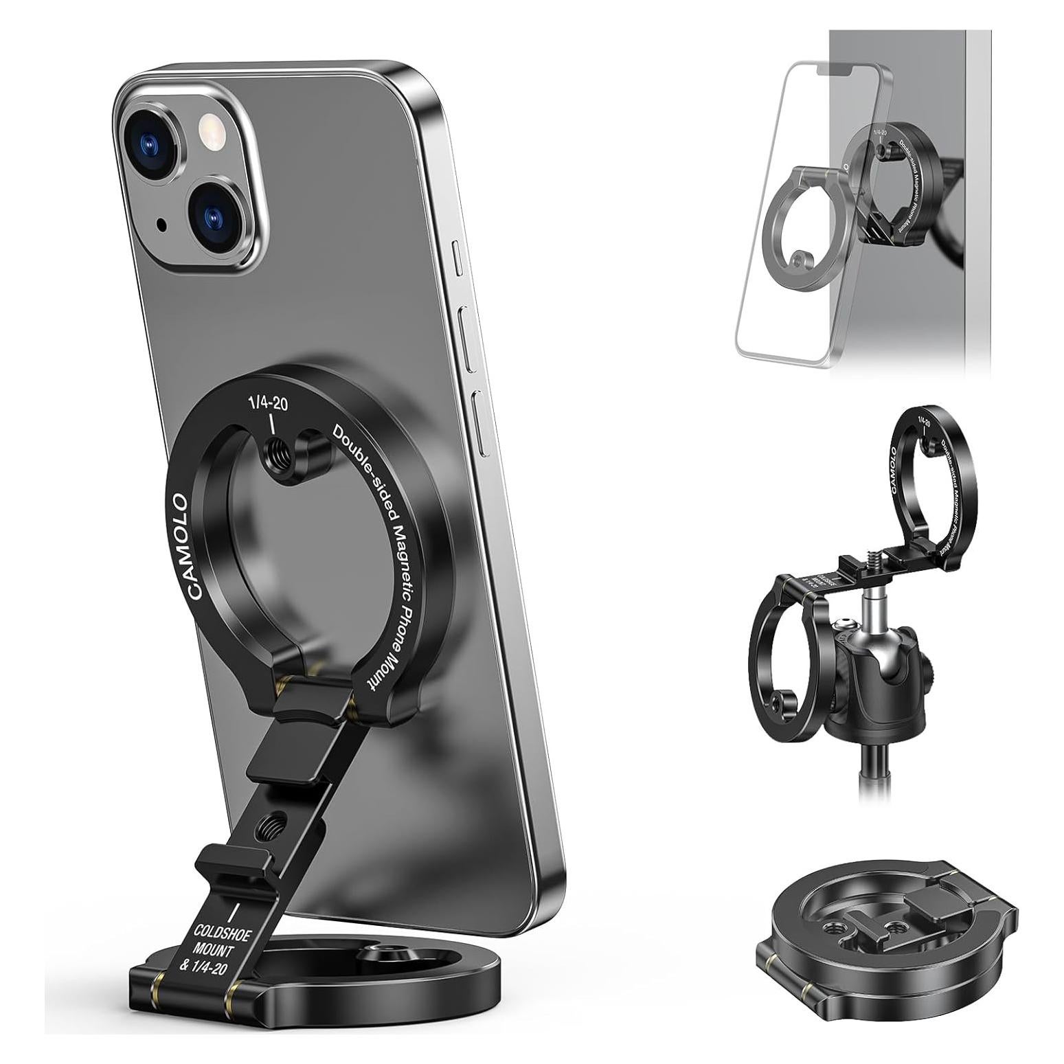 Soporte Magnético Doble para Teléfono CAMOLO Ajustable Negro
