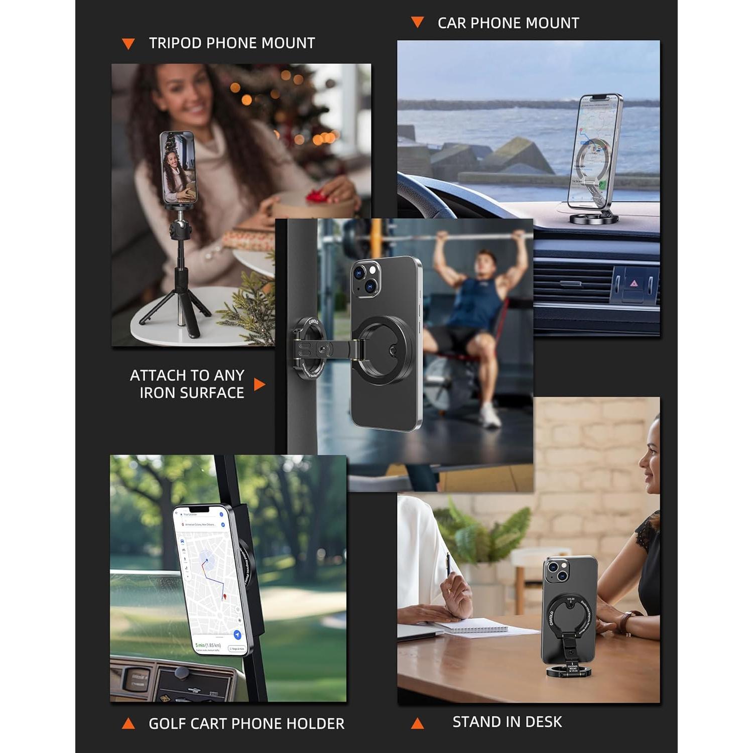 Soporte Magnético Doble para Teléfono CAMOLO Ajustable Negro