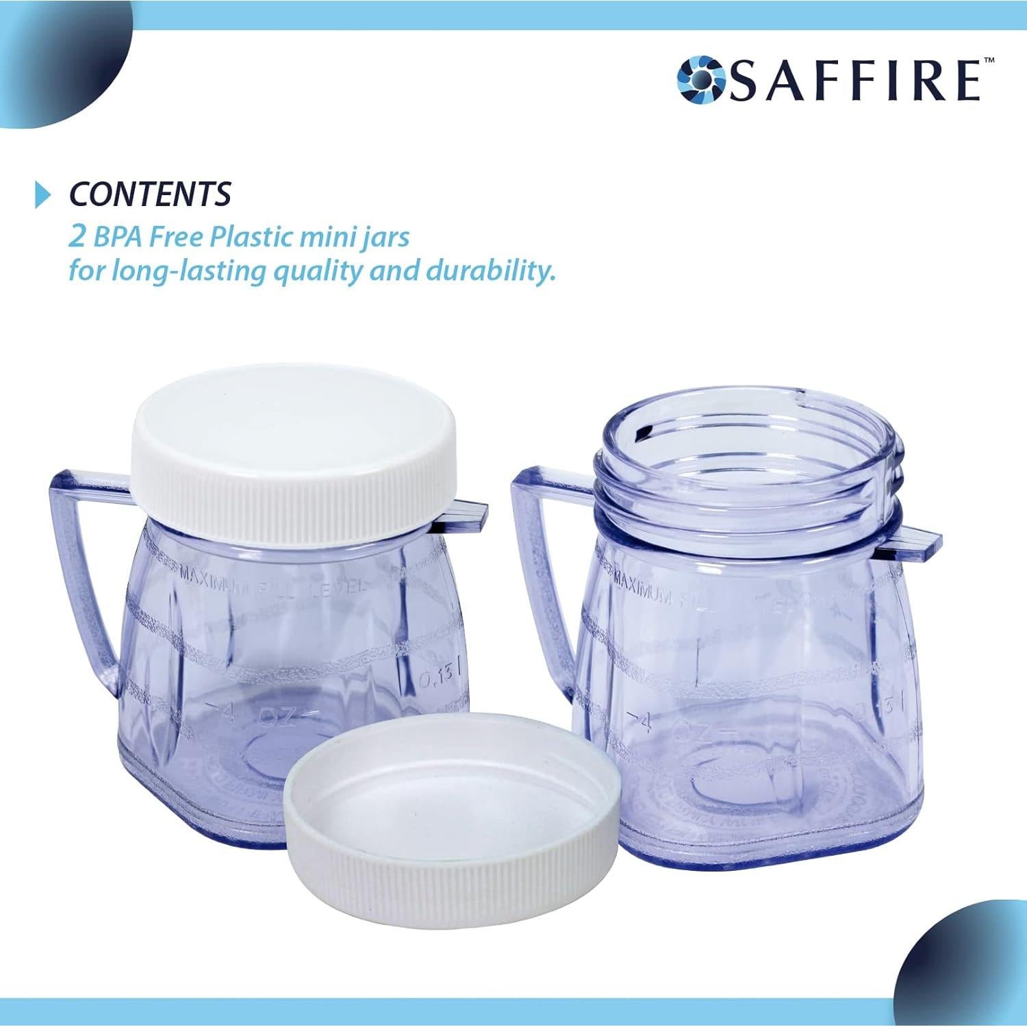 Tarros de plástico Saffire 8 oz para licuadora Oster - 2 piezas