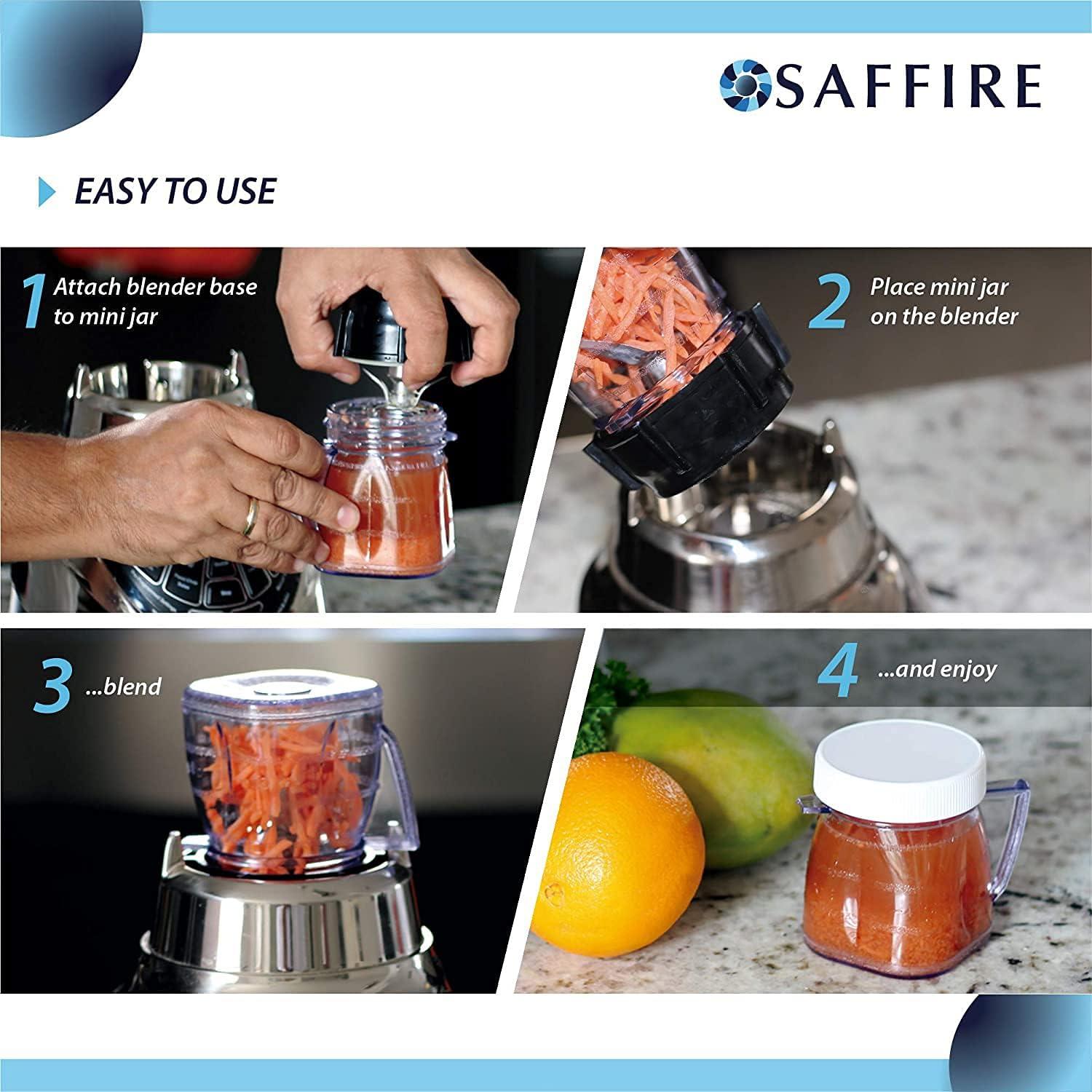 Tarros de plástico Saffire 8 oz para licuadora Oster - 2 piezas