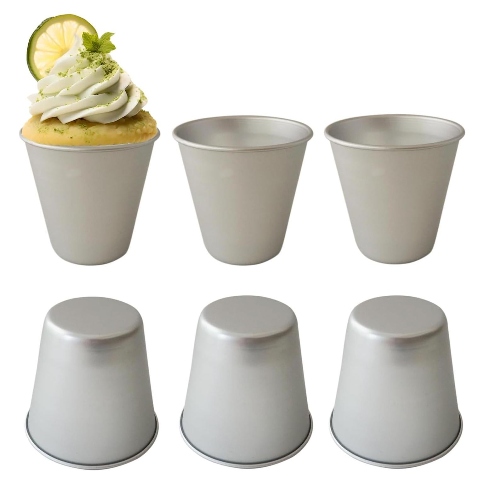 Juego de 6 moldes de aluminio Heluok para tartas y pudines