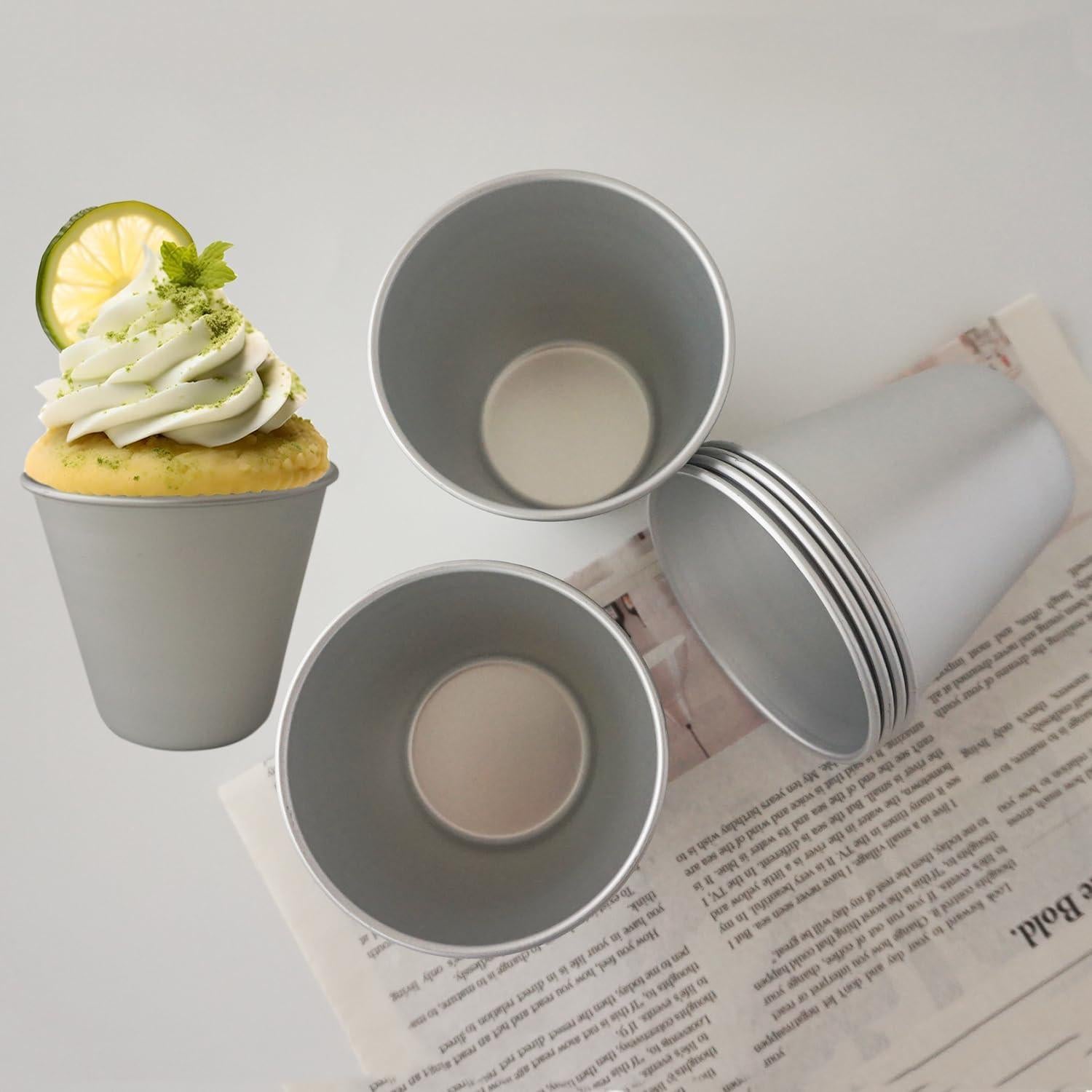 Juego de 6 moldes de aluminio Heluok para tartas y pudines