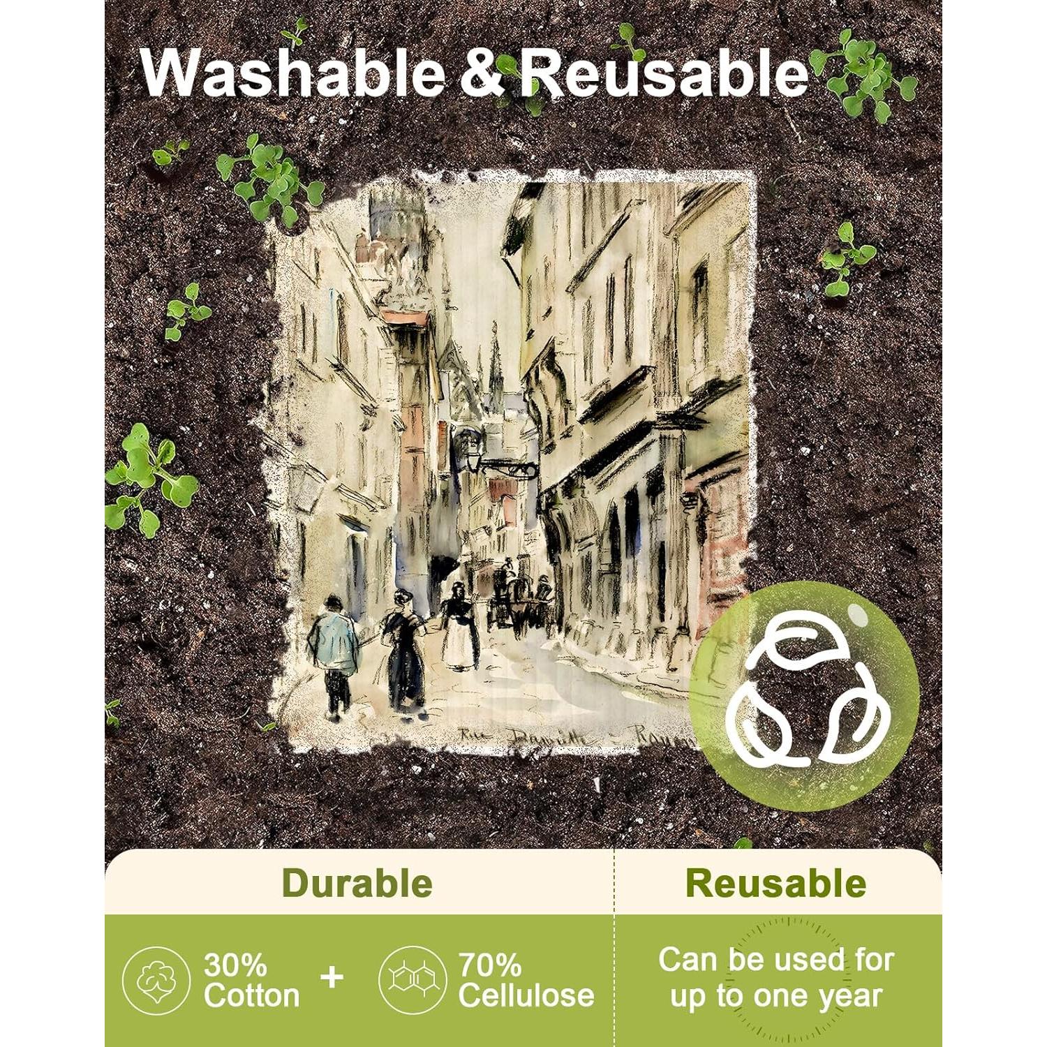 Paquete de 6 Paños de Cocina Reutilizables Miss Adola 20x17 cm