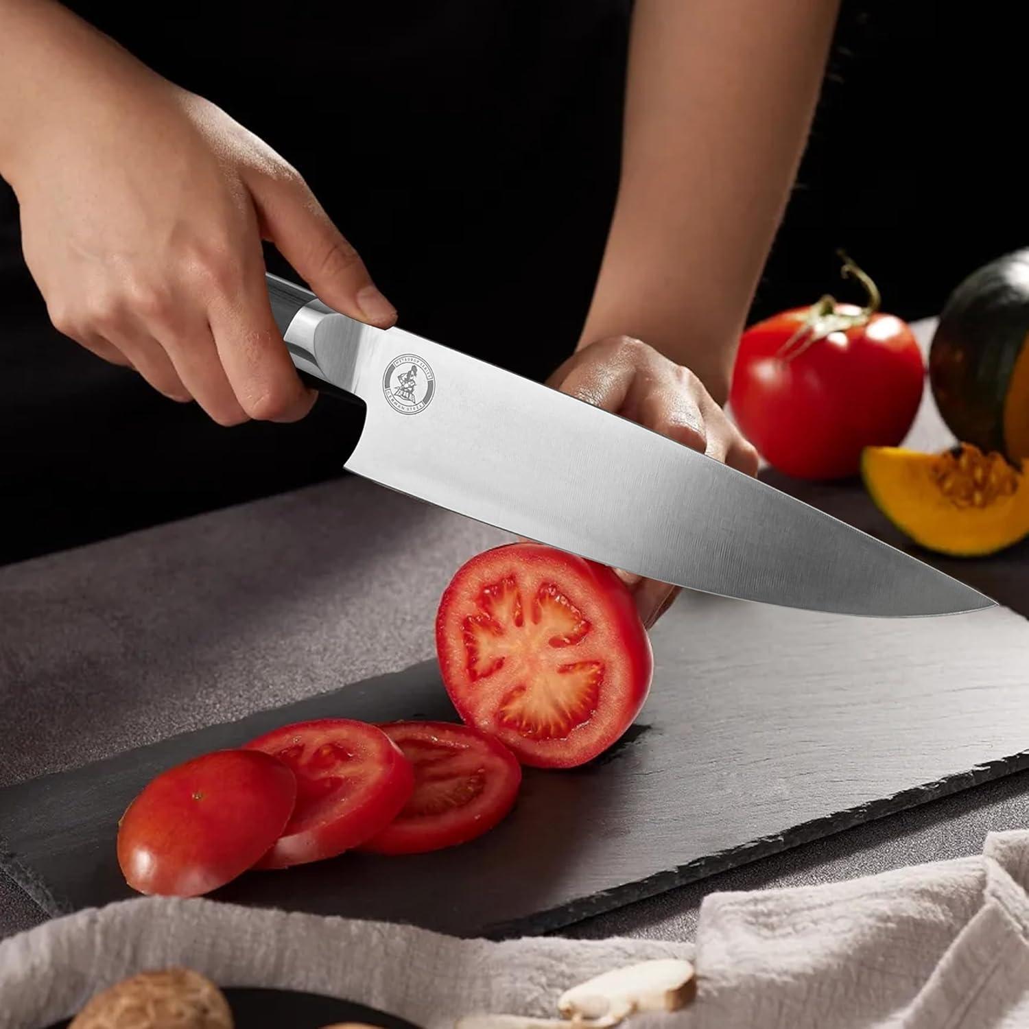 Cuchillo de Chef Kitory 20.32 cm Acero Alto Carbono Pakkawood