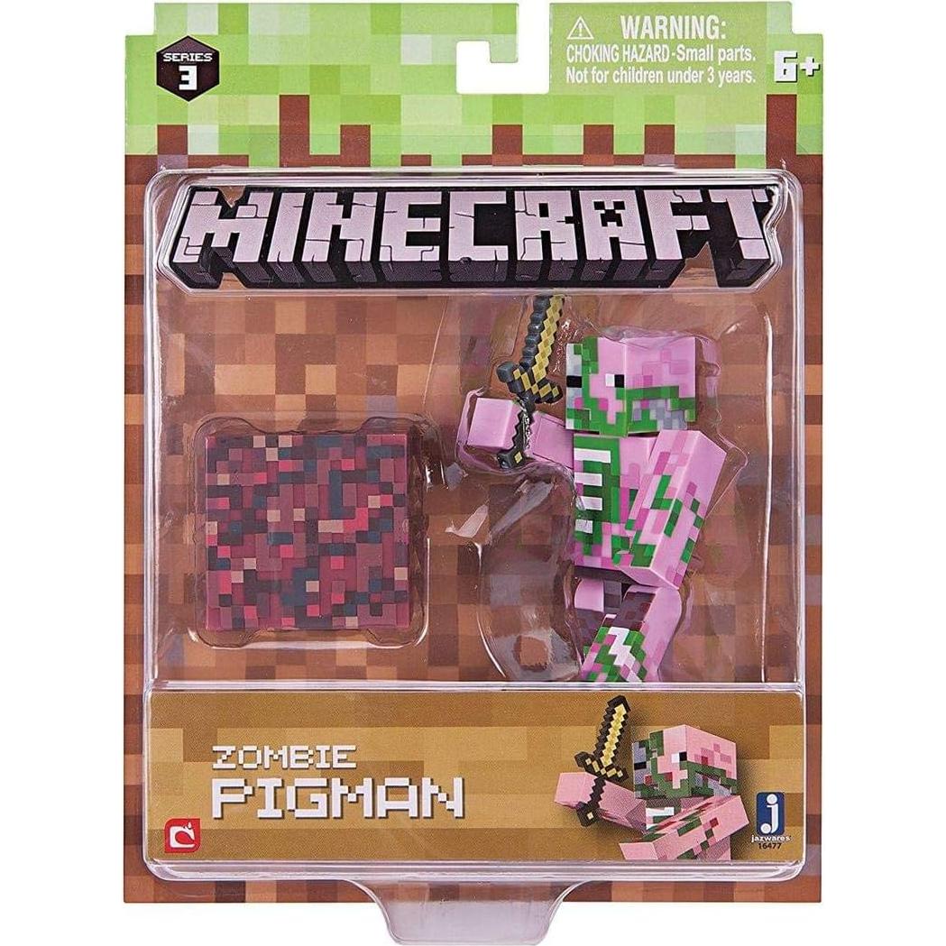 Figura Zombie Pigman Minecraft Jazwares 6,99 cm articulada